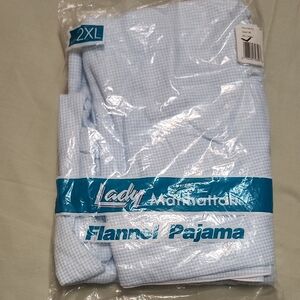 Lady Flannel Pajama Set in Light Blue
